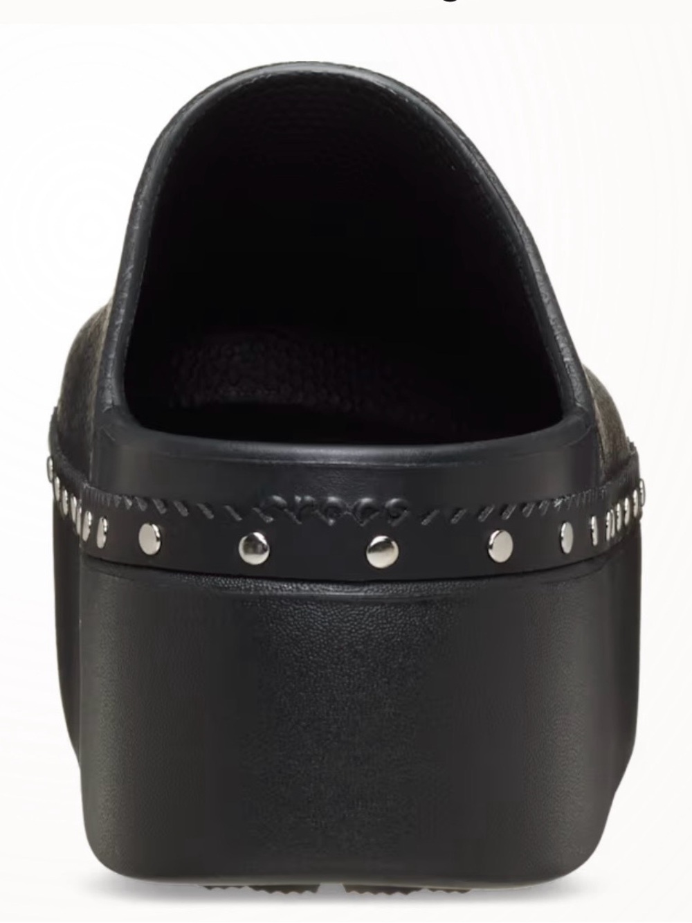 CROCS Black Platform Clog with Silver Stud Accents - Picture 7 of 7